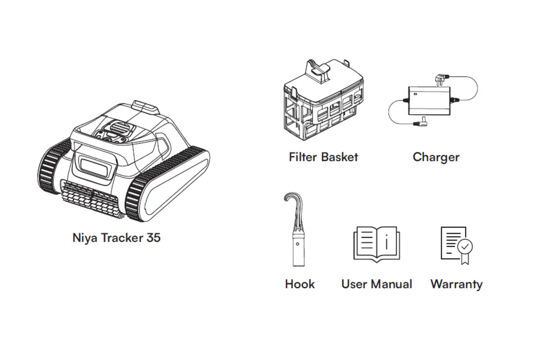 Draadloze zwembadrobot NIYA tracker 35 EU vloer/wand