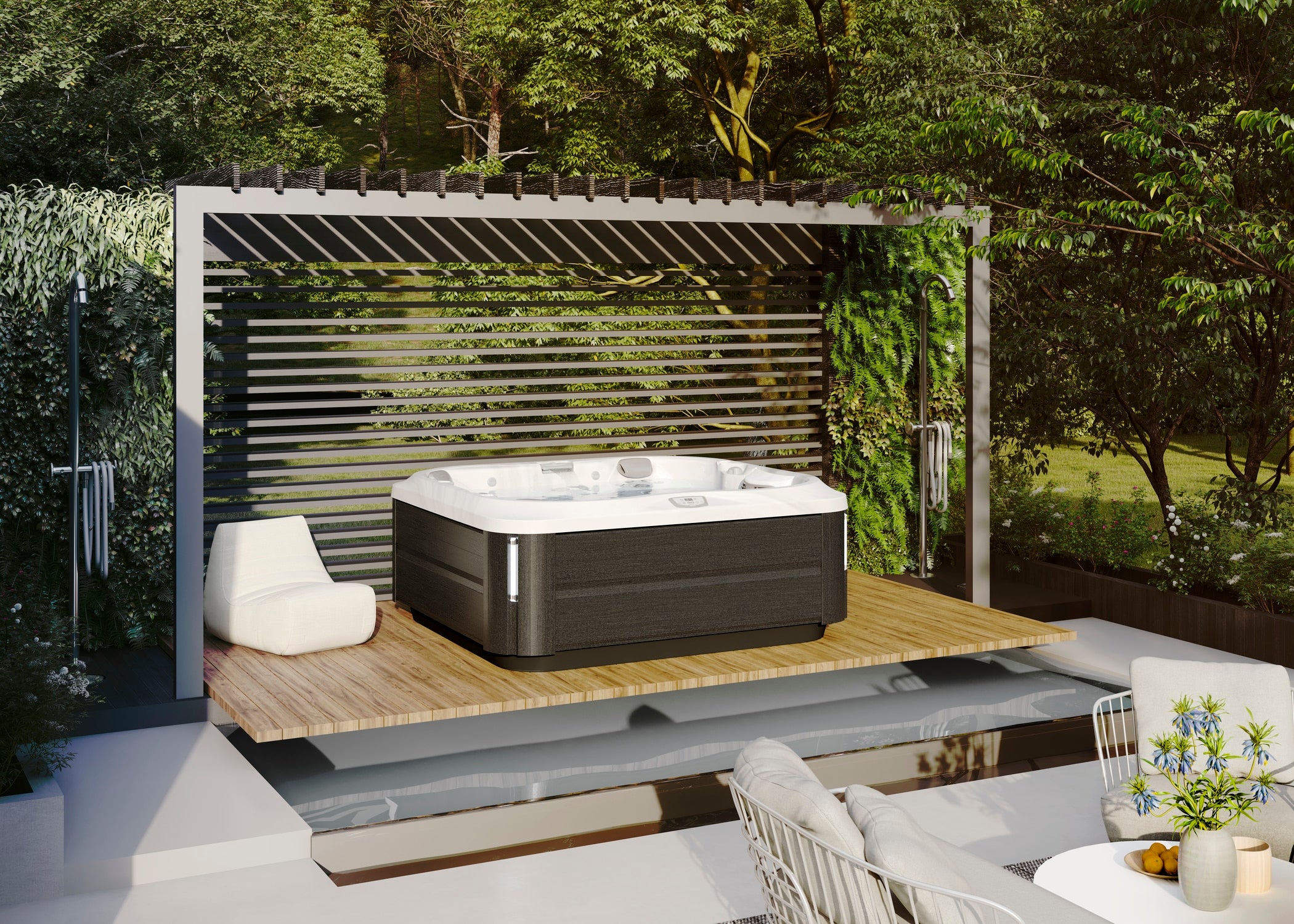 Jacuzzi J-355 SmartTub IR/Red Light Porcelain - Smoked Ebony