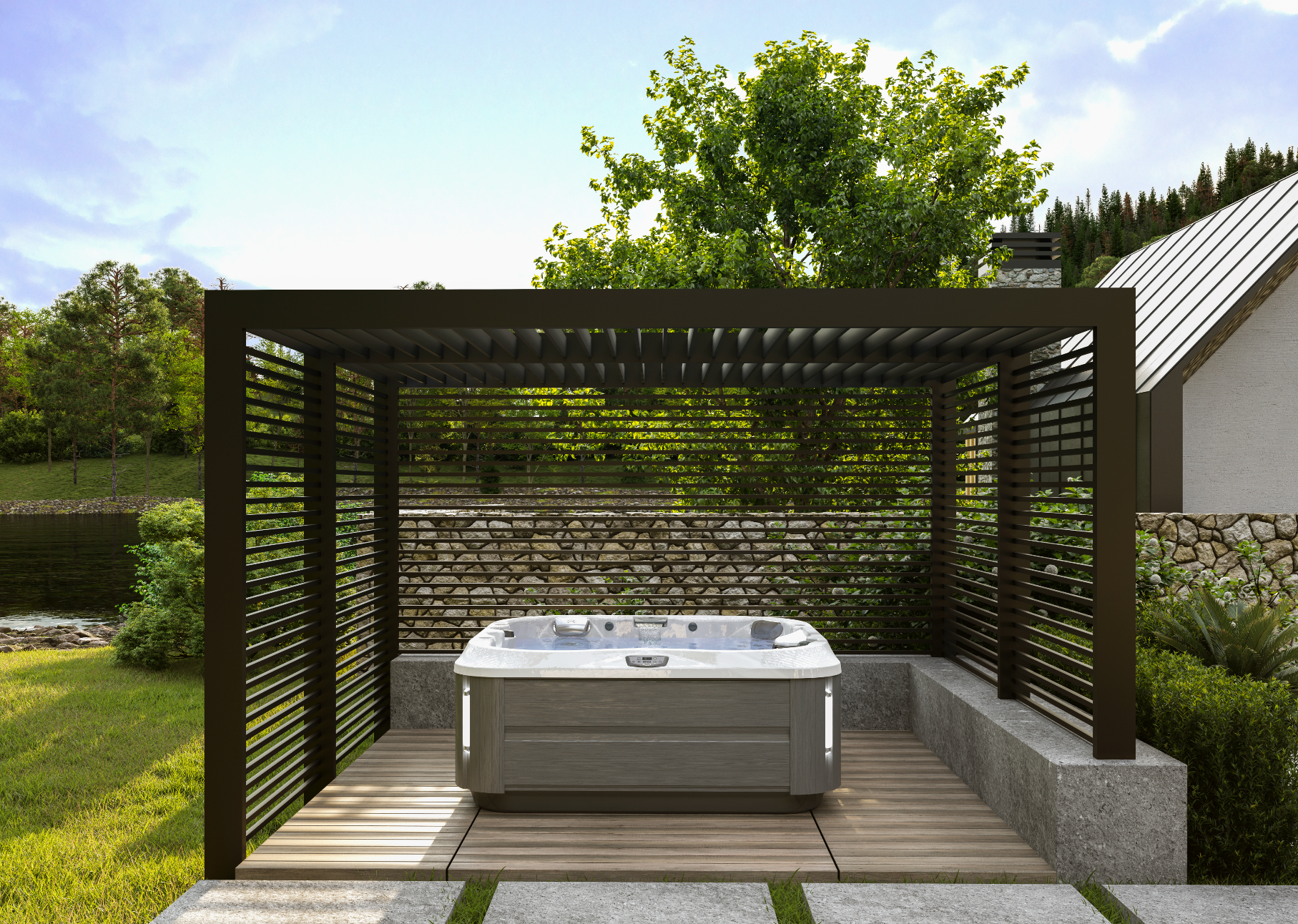 Jacuzzi J-335 IR/Red Light Platinum - Brushed gray