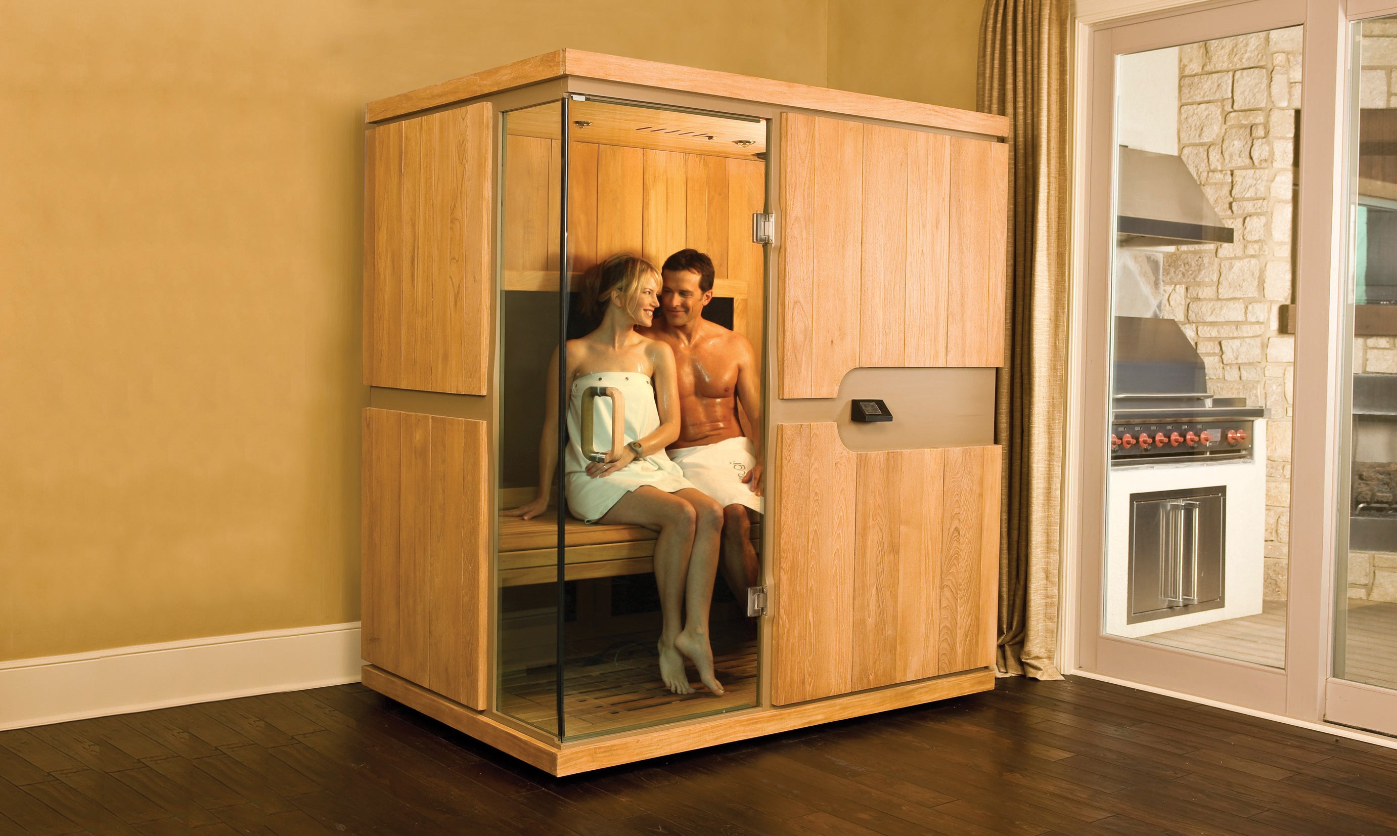 Infrarood cabine 3 personen | Mpulse Conquer - Basswood