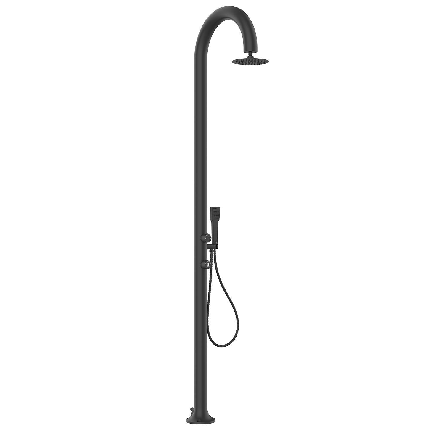Buitendouche zwart aluminium incl. handdouche