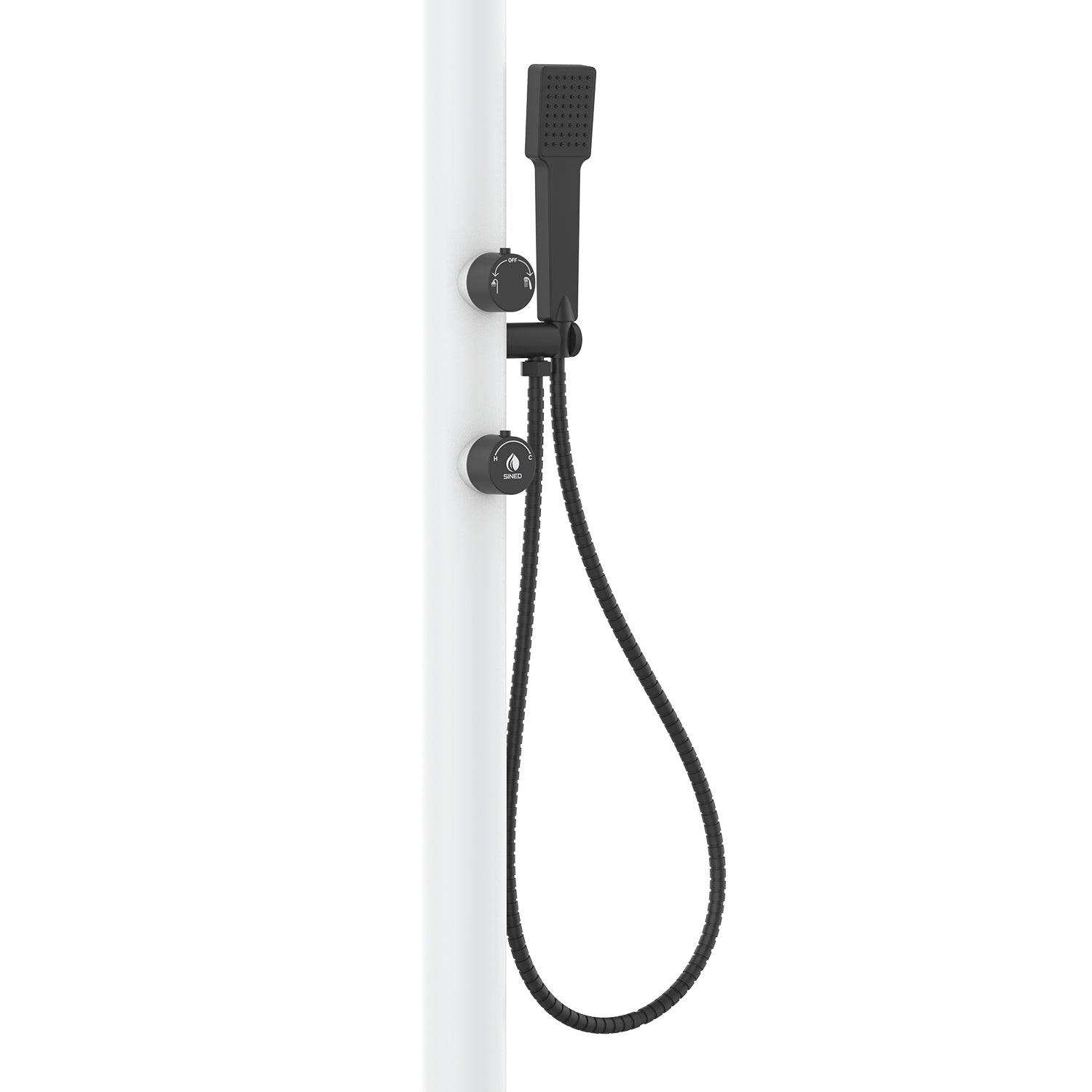 Buitendouche wit aluminium incl. handdouche