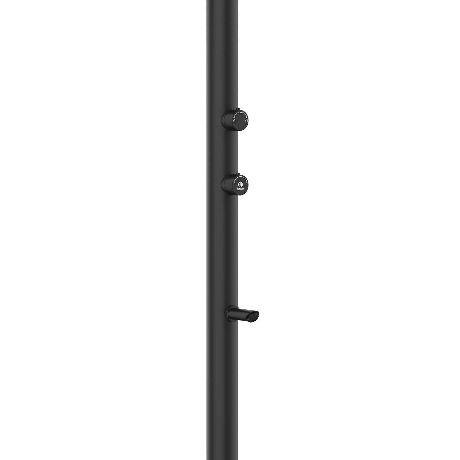 Buitendouche zwart aluminium incl. voetdouche