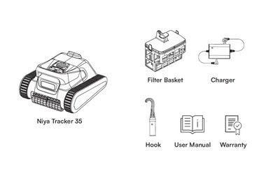 Draadloze zwembadrobot NIYA tracker 35 EU vloer/wand