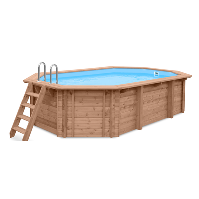 Ovaal houten zwembad 5,6 meter | Interhiva Blue Lagoon