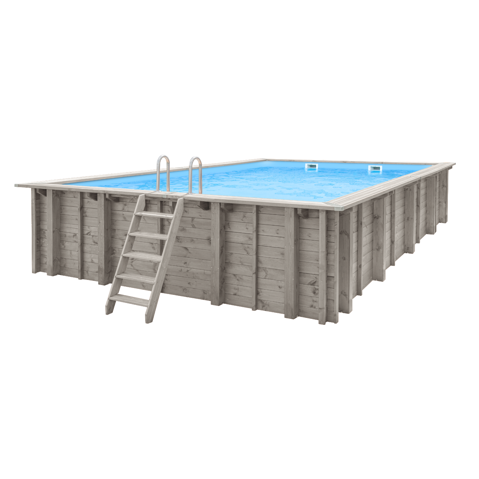 Rechthoekig houten zwembad 8 meter | Interhiva Pearl of South