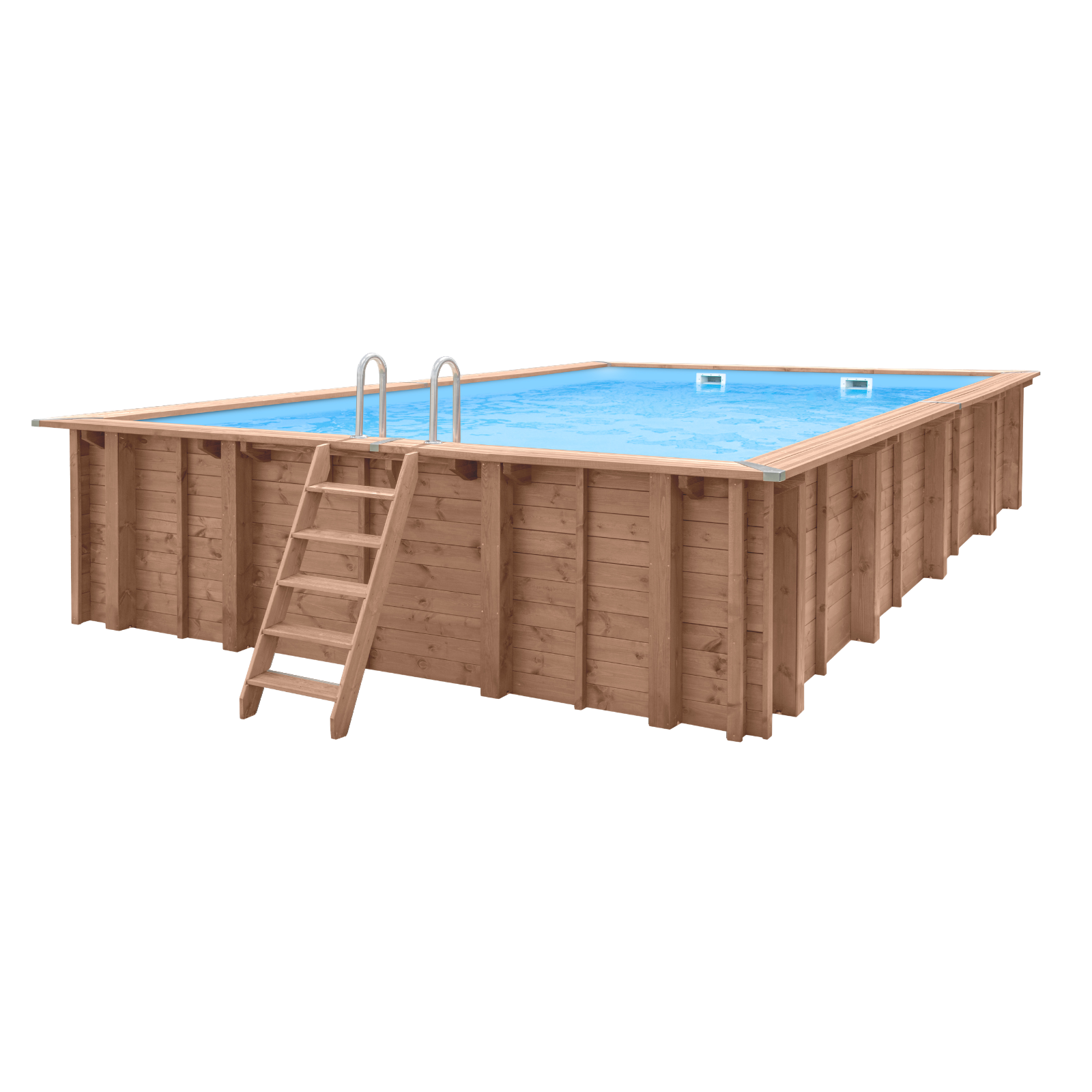 Rechthoekig houten zwembad 8 meter | Interhiva Pearl of South