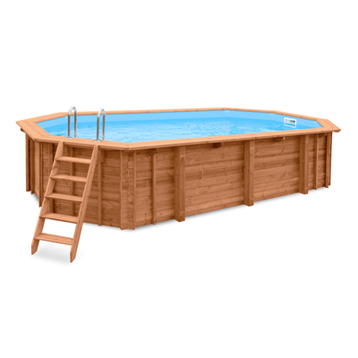Ovaal houten zwembad 7 meter | Interhiva Ocean Wave