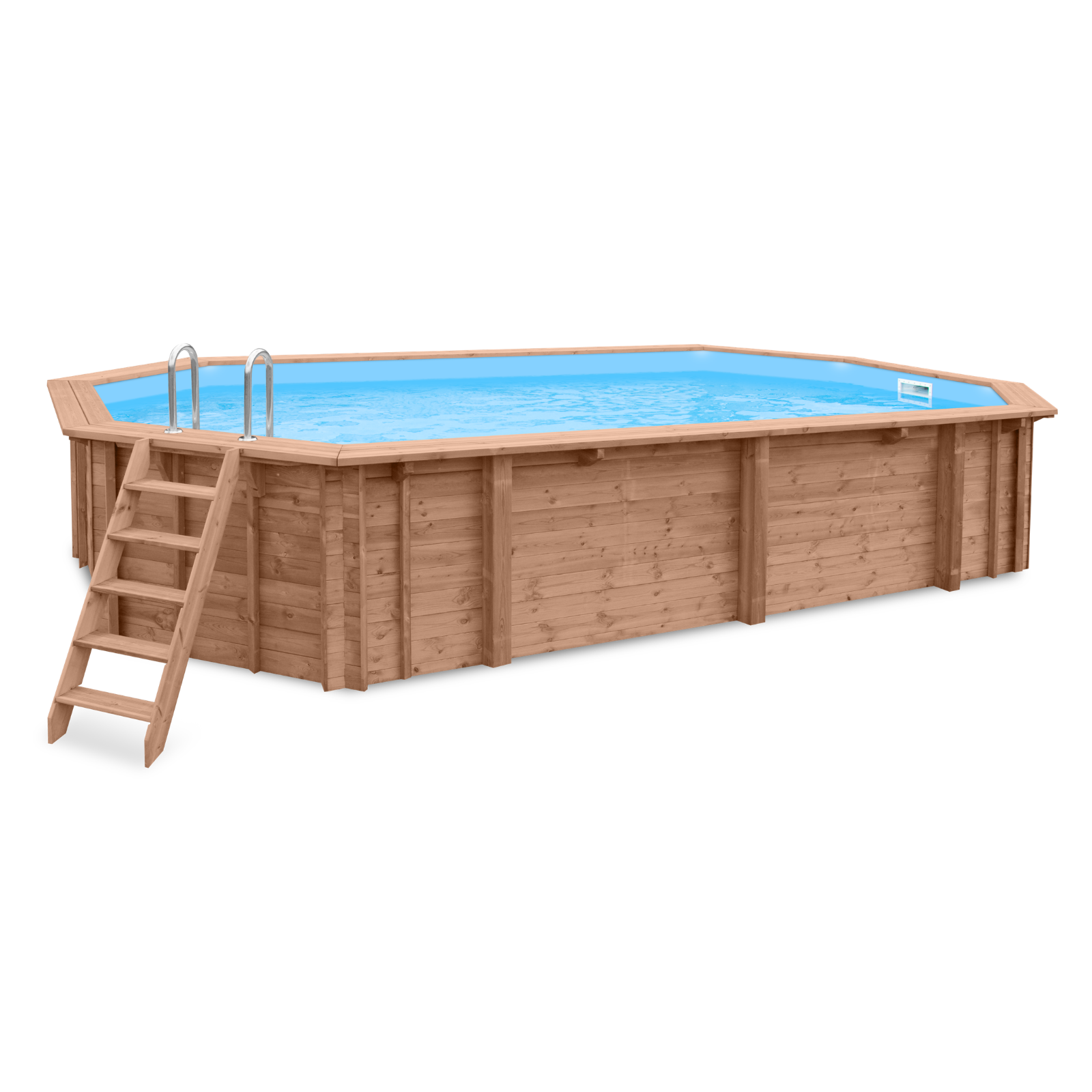Ovaal houten zwembad 7 meter | Interhiva Ocean Wave