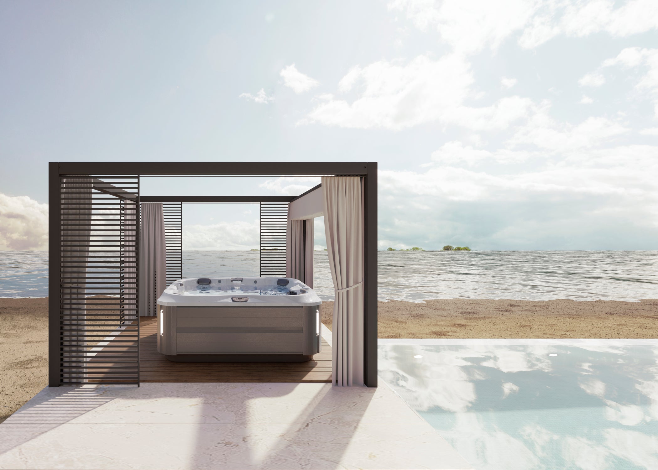 Jacuzzi J-375 IR/Red Light Platinum - Brushed Gray