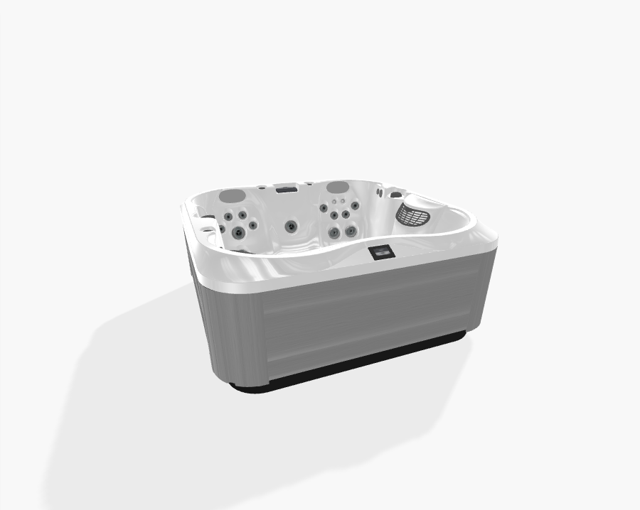 Jacuzzi J-332 SmartTub IR/Red Light Porcelain - Brushed Gray