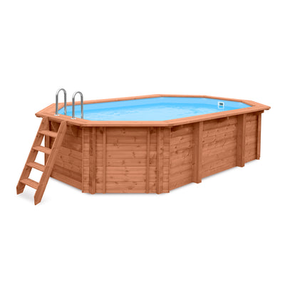 Ovaal houten zwembad 5,6 meter | Interhiva Blue Lagoon