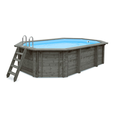 Ovaal houten zwembad 5,6 meter | Interhiva Blue Lagoon