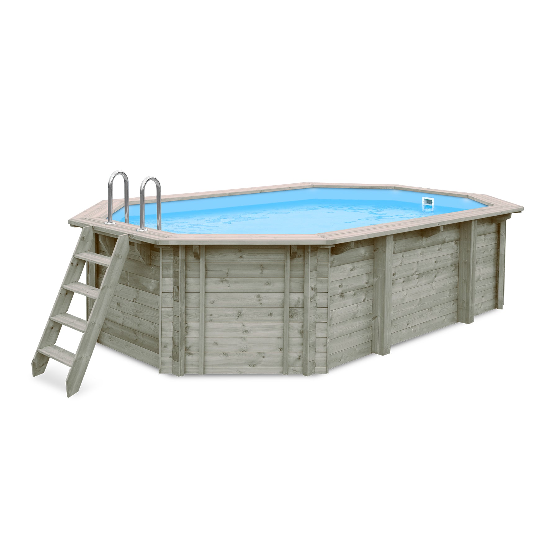Ovaal houten zwembad 5,6 meter | Interhiva Blue Lagoon